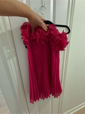Commense Hot Pink Ruffle Pleated Camisole